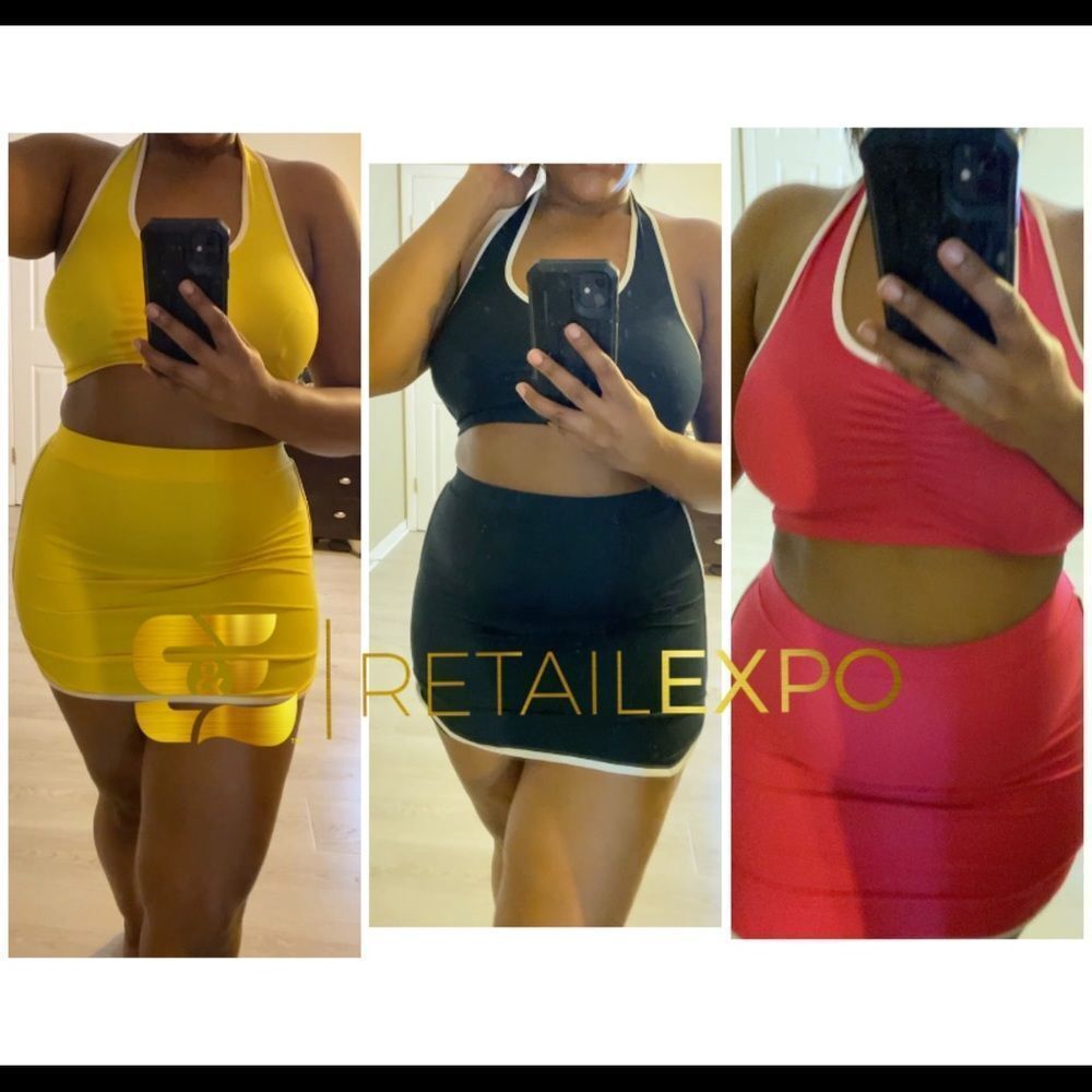COPY - Casual Halter Neck Top & Mini Skirt Set